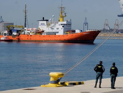 El barco 'Aquarius' llega a Valencia el 17 de junio. 