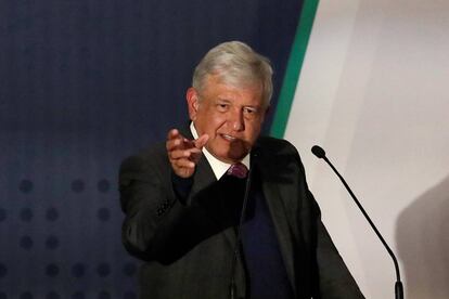 López Obrador durante la conferencia sobre seguridad.