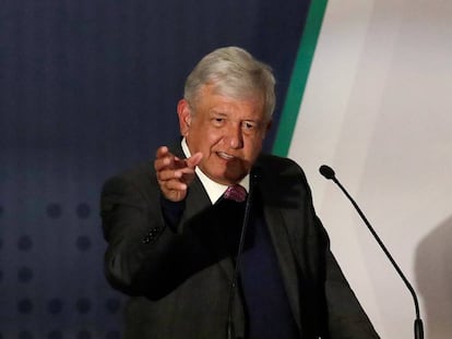 López Obrador durante la conferencia sobre seguridad.