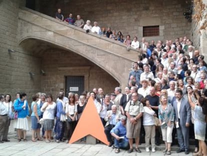 Els participants en l'acte divendres al matí.