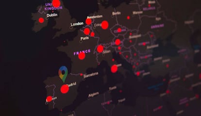 Mapa de contagios de la Covid-19.