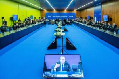 Reunión de la segunda y última jornada del Consejo ministerial de la Agencia Espacial Europea (ESA), en Sevilla.