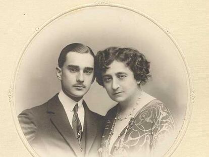 Retrato de boda de Fernando Díaz de Mendoza y María Guerrero.