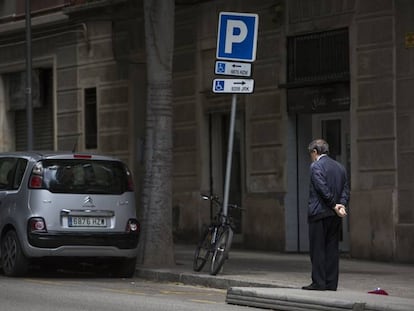 Plaza para personas con discapacidad en Barcelona. 