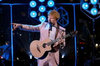 Ed Sheeran durante su actuación en la gala 'Time 100', el 24 de abril de 2015, en el Lincoln Center (Nueva York).