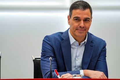 Pedro Sánchez, durante la reunión de la comisión ejecutiva federal del PSOE, este lunes en Madrid.