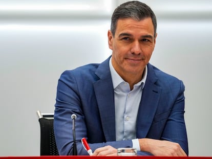 Pedro Sánchez, durante la reunión de la comisión ejecutiva federal del PSOE, este lunes en Madrid.