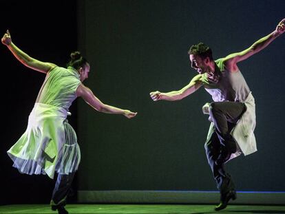 Sara Cano y Marco Flores durante el espectáculo 'Fase alterna'.