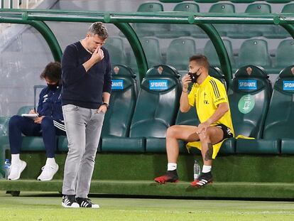 Óscar García, el pasado viernes en el estadio Martínez Valero en el partido entre el Elche y el Celta.