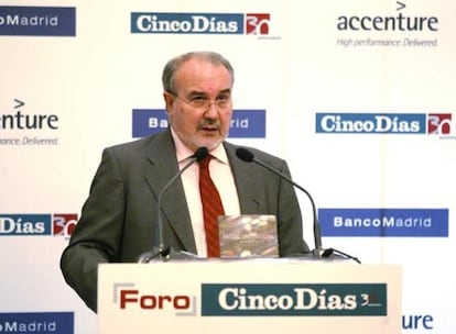 Pedro Solbes durante su intervención en el Foro Cinco Días.