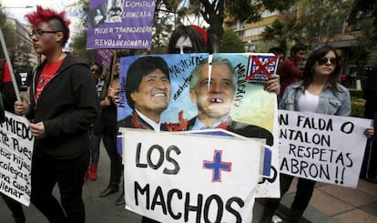 A demonstration against sexism in La Paz.