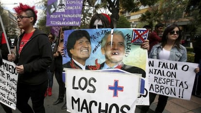 A demonstration against sexism in La Paz.