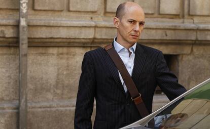 Jenaro García, expresidente de Gowex, en la Audiencia Nacional tras prestar declaración en 2014.