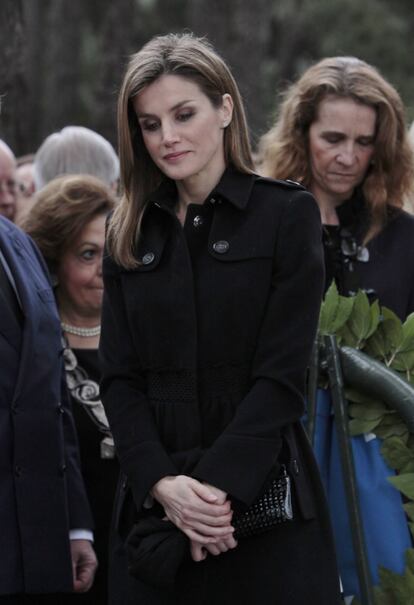 La princesa Letizia durante la ceremonia en memoria del rey Pablo I de Grecia.
