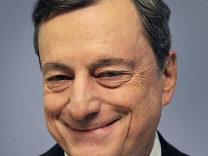 El presidente del BCE, Mario Draghi, en Fráncfort (Alemania) tras la reunión del Consejo de Gobierno del pasado 8 de marzo. 