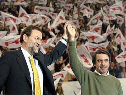 Rajoy y Aznar, el sábado en el acto de Vista Alegre.