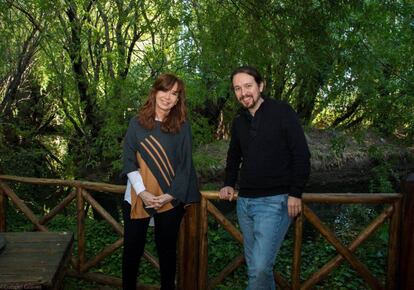 Cristina Fernández de Kirchner y Pablo Iglesias en El Calafate.