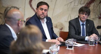 El vicepresident Oriol Junqueras i el president Carles Puigdemont.