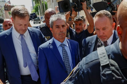 Carlos De Oliveira, the property manager of former U.S. President Donald Trump's Mar-a-Lago estate, leaves the federal court, in Miami, Florida, U.S. July 31, 2023.