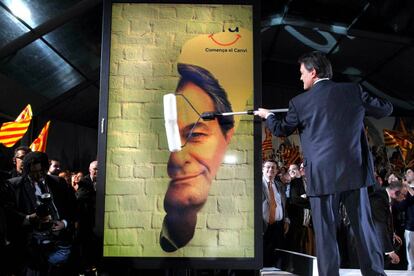 Artur Mas durante el inicio de la campaña de las elecciones autonómicas catalanas del 28 de noviembre del 2010.