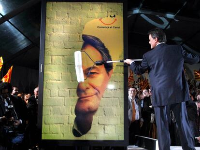 Artur Mas durante el inicio de la campaña de las elecciones autonómicas catalanas del 28 de noviembre del 2010.