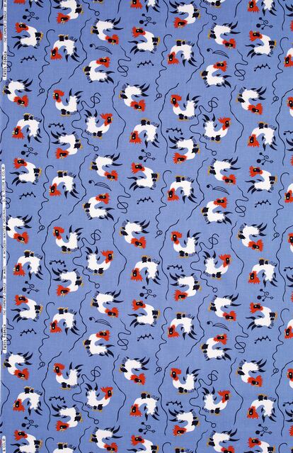 Textil de Fuller Fabrics a partir de motivos extraídos de la obra de Joan Miró 'Farmer’s Dinner' (1955).