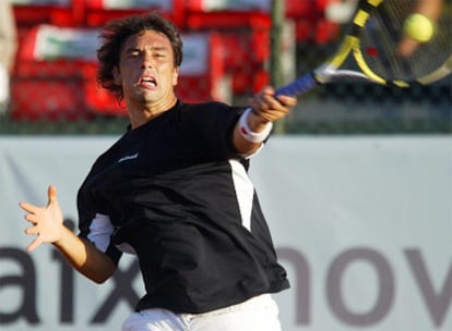 Mariano Puerta, durante el partido de la tarde del martes en Vigo, en el que cayó eliminado.