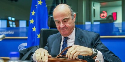 El todavía ministro de Economía español, Luis de Guindos, elegido por el Eurogrupo como nuevo vicepresidente del Banco Central Europeo (BCE).