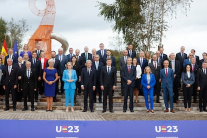 Foto de familia de la reunión de los ministros de Economía y Finanzas de la UE (Ecofin), este sábado.