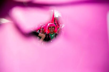 Participantes de la marcha del 34 Encuentro Nacional de Mujeres en La Plata.