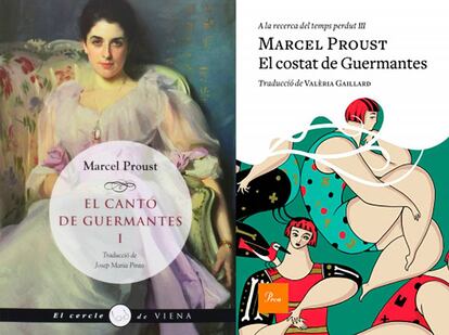 Dos llibres de Proust traduïts per diferents editorials.