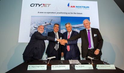 Firma del acuerdo entre Air Nostrum y CityJet.