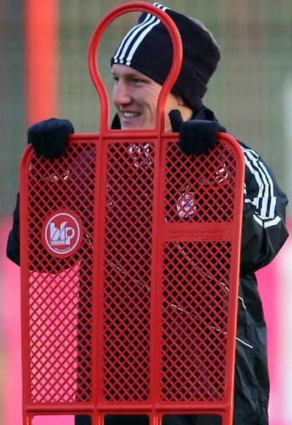 Schweinsteiger, durante el entrenamiento de su equipo en Múnich.