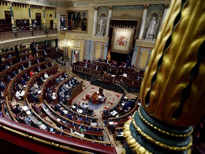 Vista del hemiciclo del Congreso de los Diputados en Madrid.