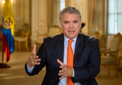 Iván Duque en la Casa de Nariño durante una entrevista con EL PAÍS el pasado mes de junio.