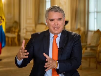 Iván Duque en la Casa de Nariño durante una entrevista con EL PAÍS el pasado mes de junio.