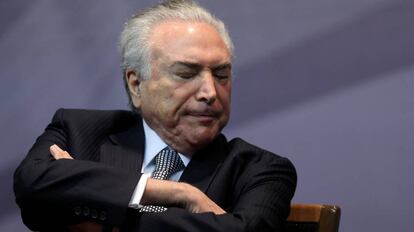 Temer durante evento em São Paulo, na segunda-feira.