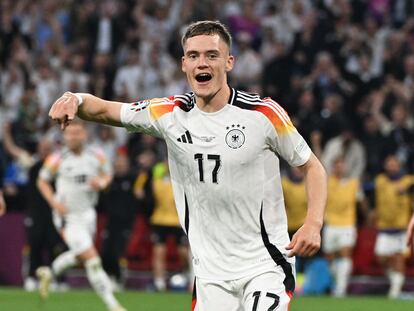 Florian Wirtz celebra su gol, el primero en el debut de Alemania en la Eurocopa ante Escocia (5-1).