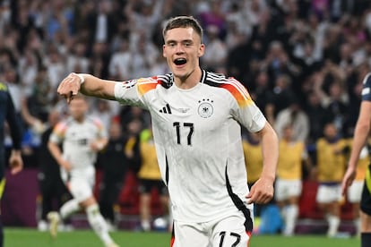 Florian Wirtz celebra su gol, el primero en el debut de Alemania en la Eurocopa ante Escocia (5-1).