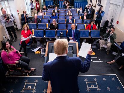 El presidente Trump, durante una rueda de prensa en Washington.