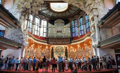 Jornada de puertas abiertas en el Palau de la Música Catalana de Barcelona.