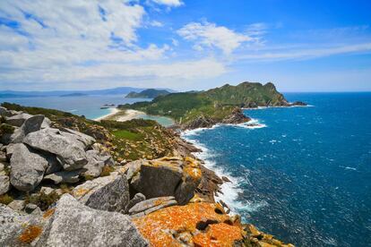 Panorámica desde el Alto del Príncipe, en las islas Cíes.