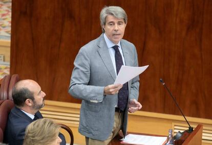 El presidente Garrido, hoy en la Asamblea de Madrid.