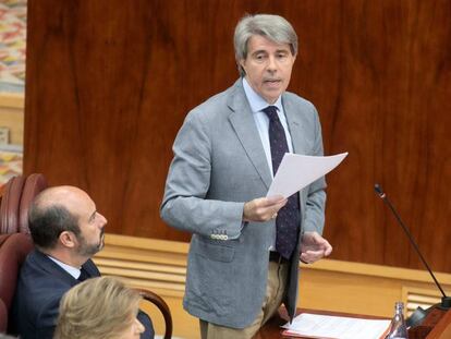 El presidente Garrido, hoy en la Asamblea de Madrid.