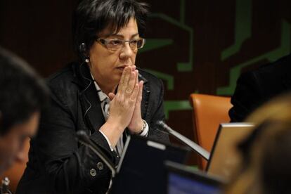 La consejera Pilar Unzalu, durante su comparecencia parlamentaria