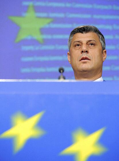 Thaçi, tras la conferencia de donantes celebrada ayer en Bruselas.