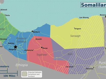Mapa de Somaliland.