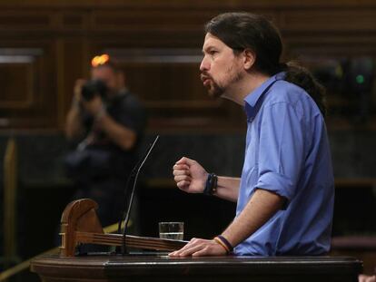 Pablo Iglesias, en el Pleno del Congreso.