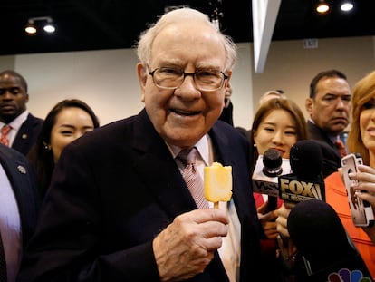 Warren Buffett, antes de una junta de Berkshire Hathaway en Omaha (Nebraska), en mayo de 2017.