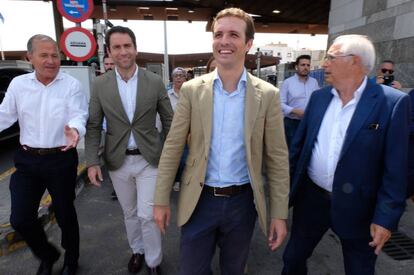 El líder del PP, Pablo Casado, en un acto reciente en Melilla. 